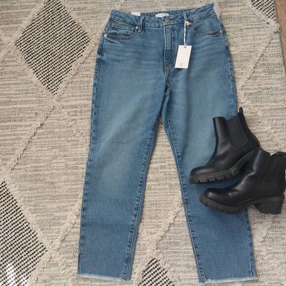 Good American Midrise Good Girlfriend Jeans - NWT size 6 /28 Inseam 25.5 - Picture 5 of 12